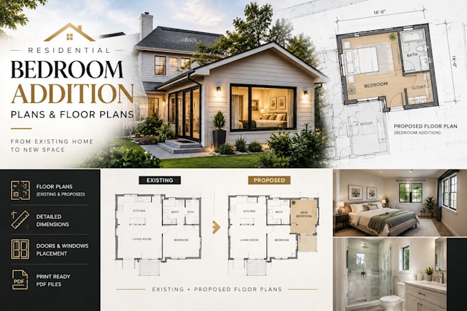create bedroom addition plans and floor plans