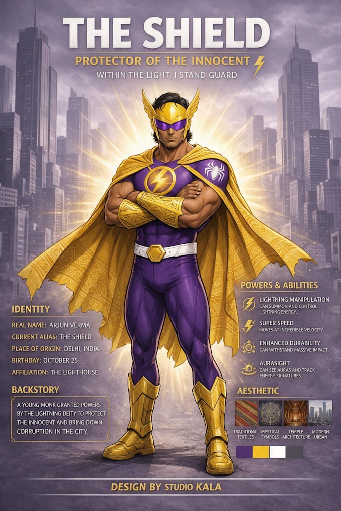 draw epic superhero character art