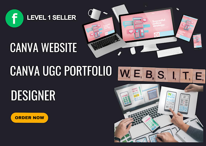 design canva website,canva ugc portfolio, canva landing page
