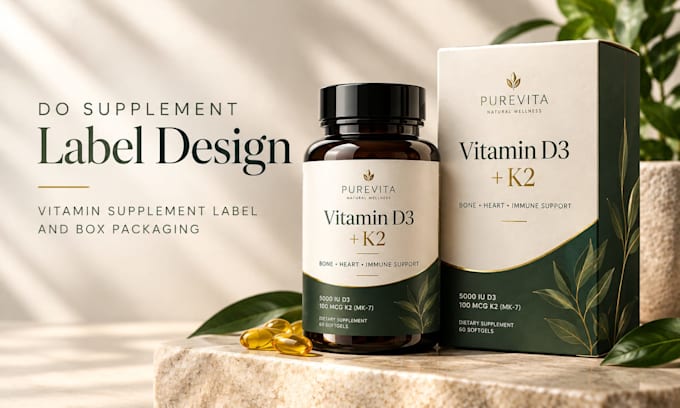 do supplement label design, vitamin supplement and box packaging