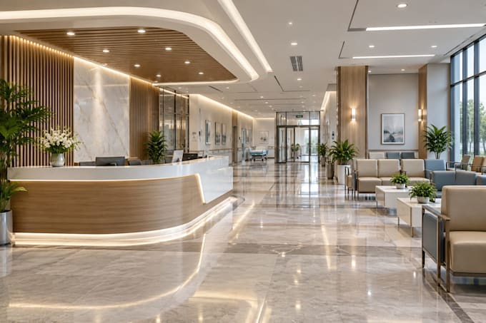 render hospital clinic pharmacy healthcare interior 3d visualization