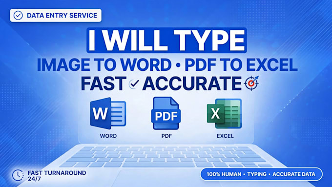 type image to word, pdf to word and excel accurately
