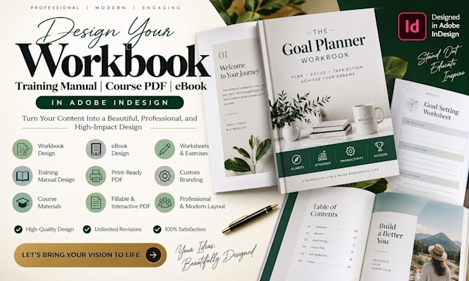 create online course workbook, student workbook and course PDF ebook design