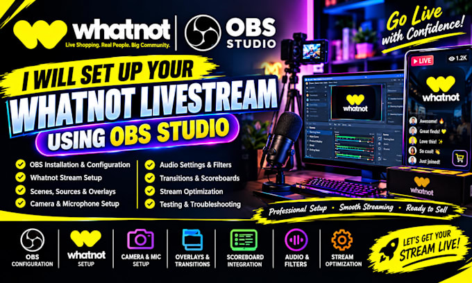 set up your whatnot livestream using obs studio