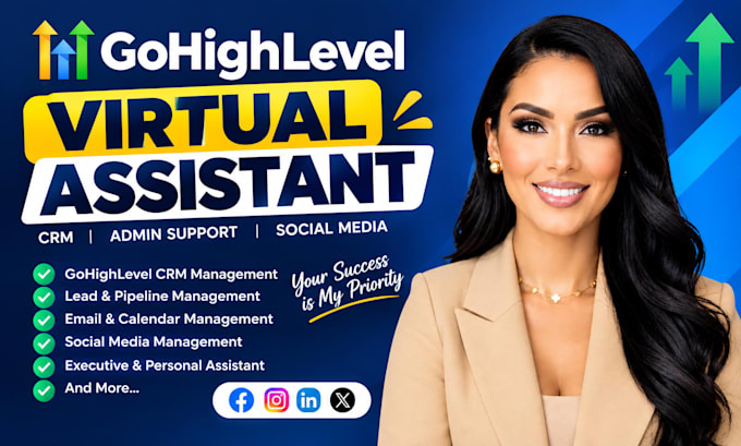 executive admin personal gohighlevel virtual assistant social media manager