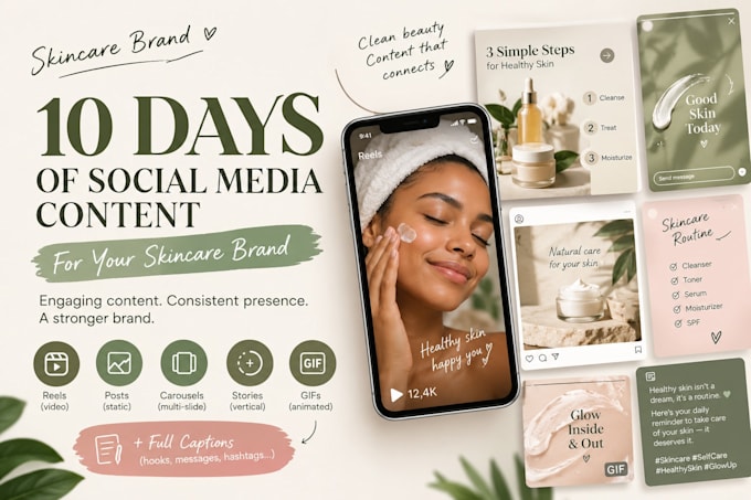 create a 30day instagram content calendar for skincare brand