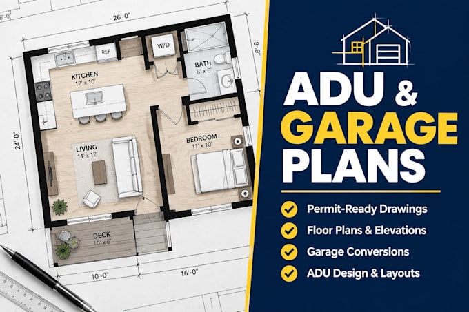 design architectural adu permit drawings and garage conversions