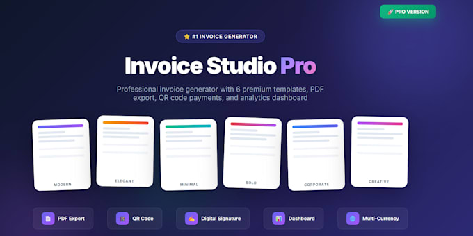 develop a custom invoice generator with qr code and digital signature