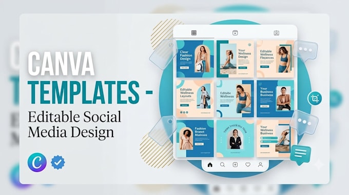desing custom editable canva templates for your social media