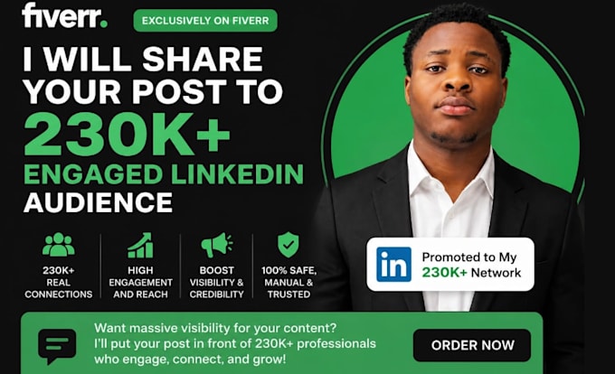 share your post to 230k engaged linkedin audience shoutout