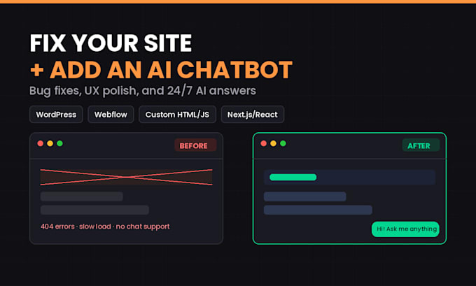 fix your website and add an ai chatbot