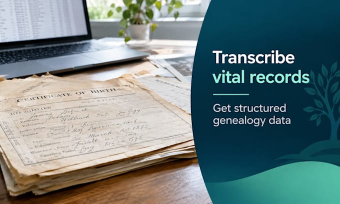 transcribe vital records and extract structured genealogy data
