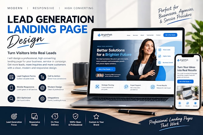design lead generation landing page for your busines wix website design lovable