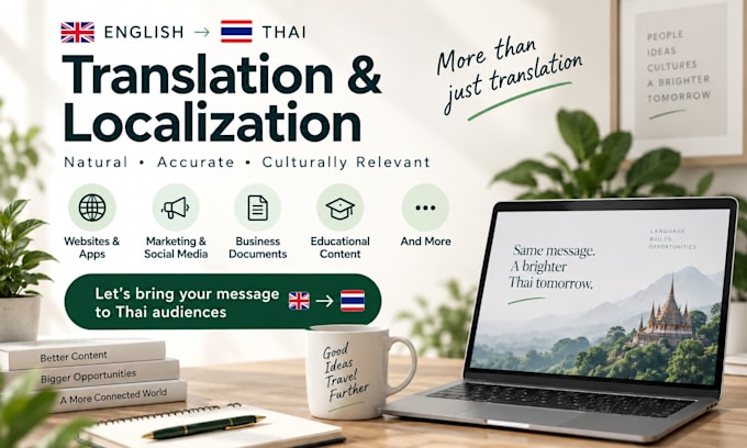 professionally translate and localize english to thai