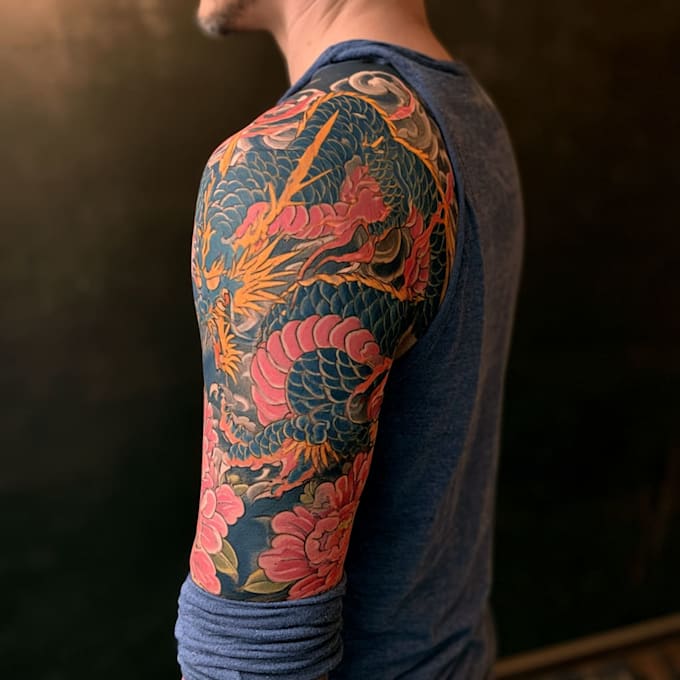 make a traditional japanese irezumi tattoo