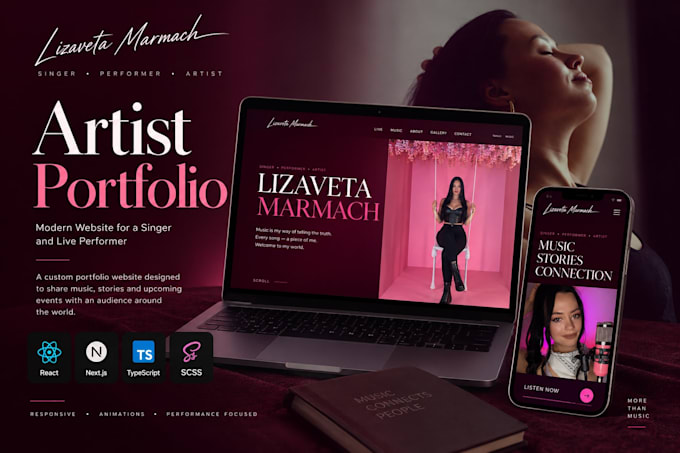 build a custom website for artists and personal brands