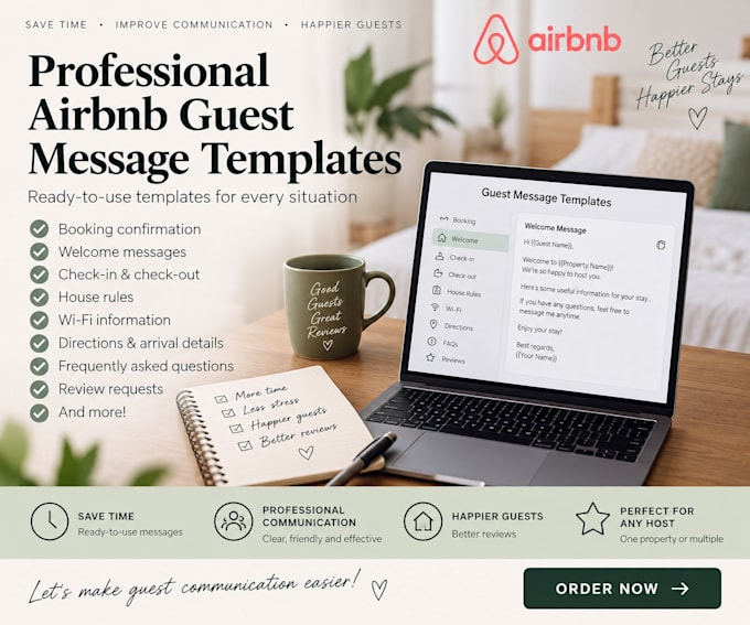 write professional airbnb guest message templates