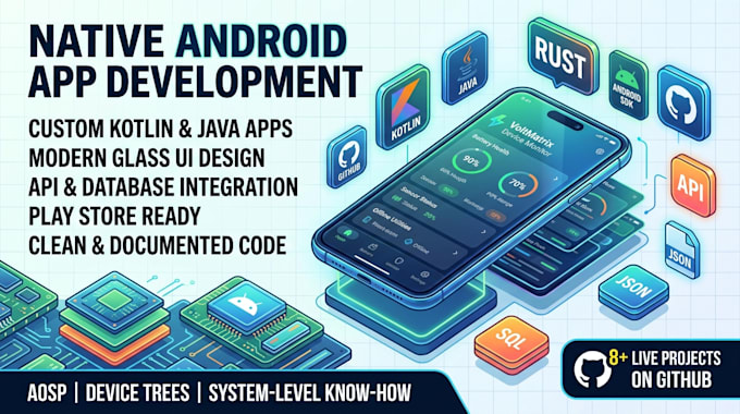 develop a native android app using kotlin java or in rust