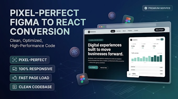 convert figma or adobe xd designs to responsive reactjs website