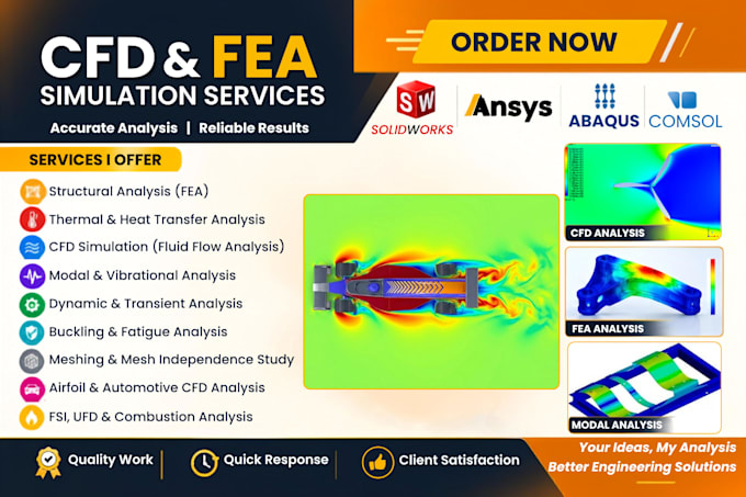 do cfd and fea simulations on ansys, abaqus and solidworks