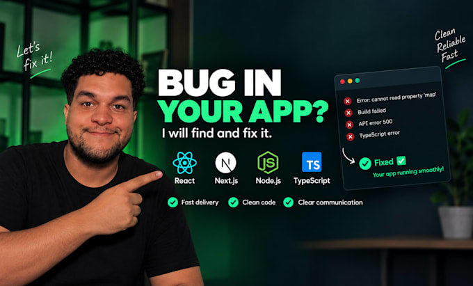 fix bugs in react, nextjs, nodejs and typescript