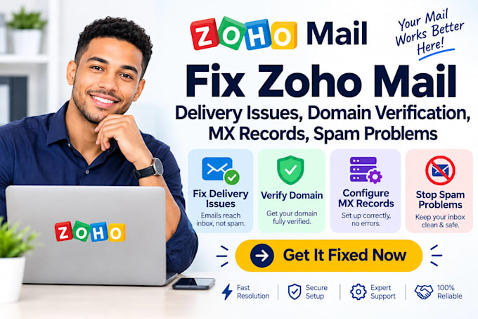 fix zoho mail, delivery issues, domain verification, mx records, spam problems