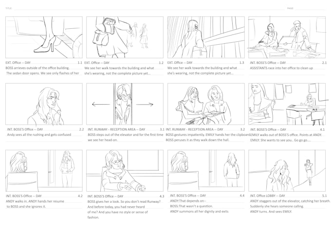 create storyboards for ads films and video