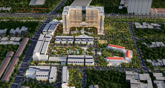 create zoning plan for community development,  multi tenant building rendering