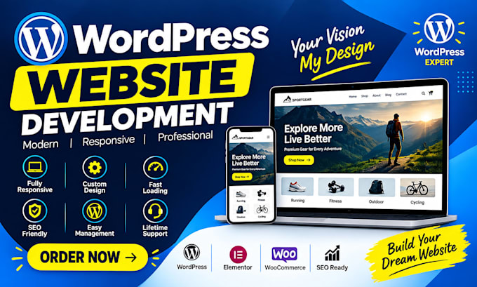 create a professional website design, wordpress website development
