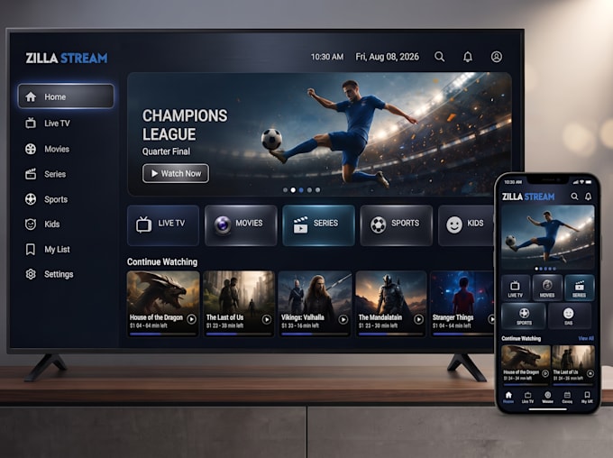 ios iptv app branding with premium ui, vpn integration and admin panel