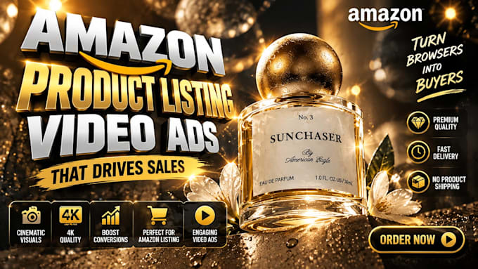 create 4k amazon product video ad and amazon video for listing