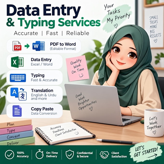 data entry, copy paste, typing and translation