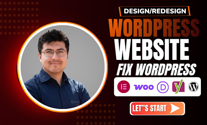 design wordpress website using elementor pro page builder divi fix elementor web