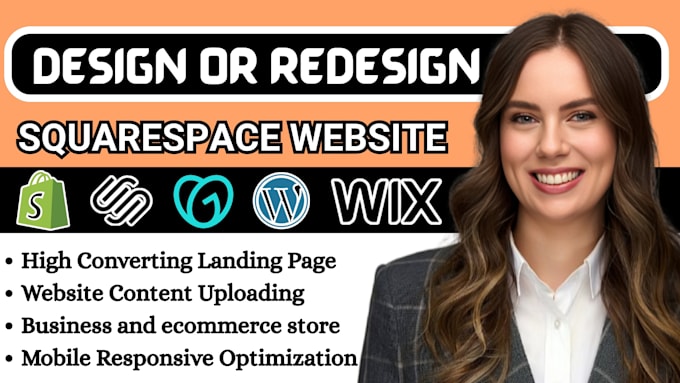 develop, design and build squarespace website redesign squarespace landing page