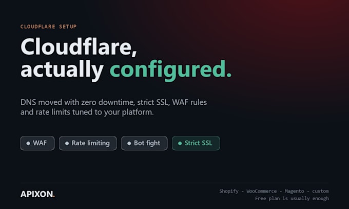 set up cloudflare waf, dns and bot protection for your website