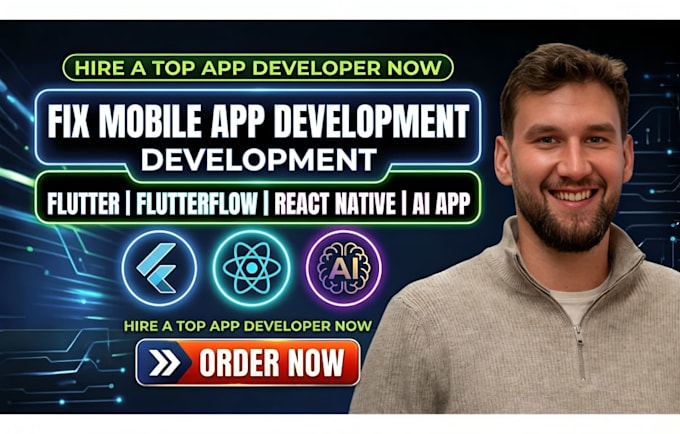 fix mobile app development flutter flutterflow app react native ai app developer