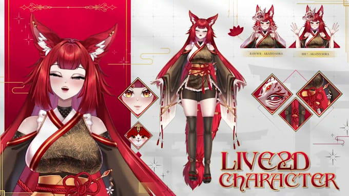 design and rig live2d vtuber model 2d anime vtuber live2d model vtuber rigging