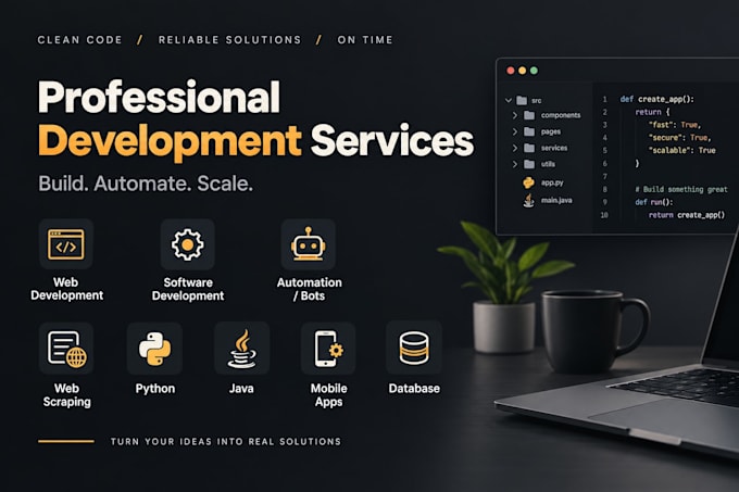 script python java sql database c coding programming project developer coder
