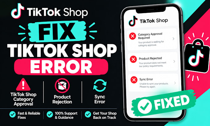 fix tiktok shop error tiktok shop category approval product rejection sync error