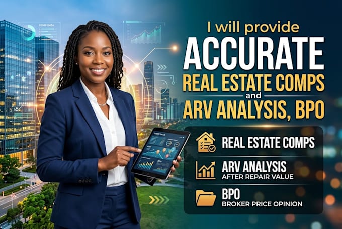provide accurate real estate comps and arv analysis, bpo