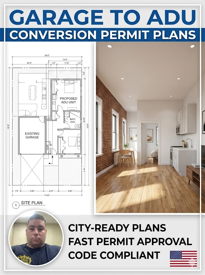 design adu and garage conversion permit plans for city approval