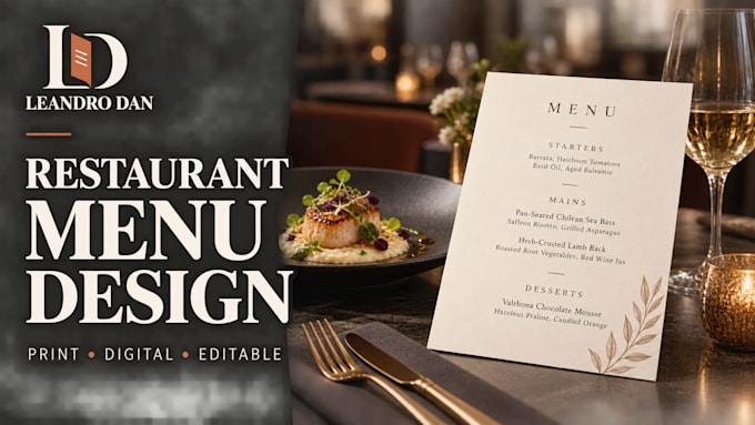 create a professional restaurant, cafe or takeaway menu