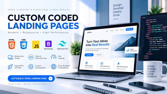 code a responsive HTML CSS landing page