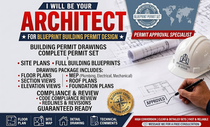 be your architect for blueprint building permit design city permit drawings set