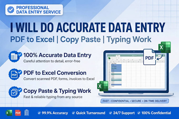 do accurate data entry excel work telugu to english typing