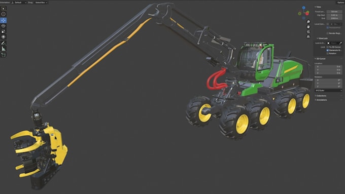 model farming simulator, excavator, tractor pbr texture,3d solid work, blender