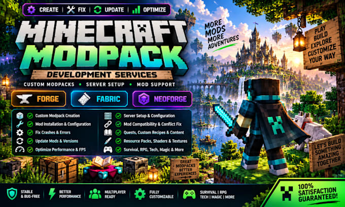 fix create minecraft modpack update mods setup forge fabric minecraft developer