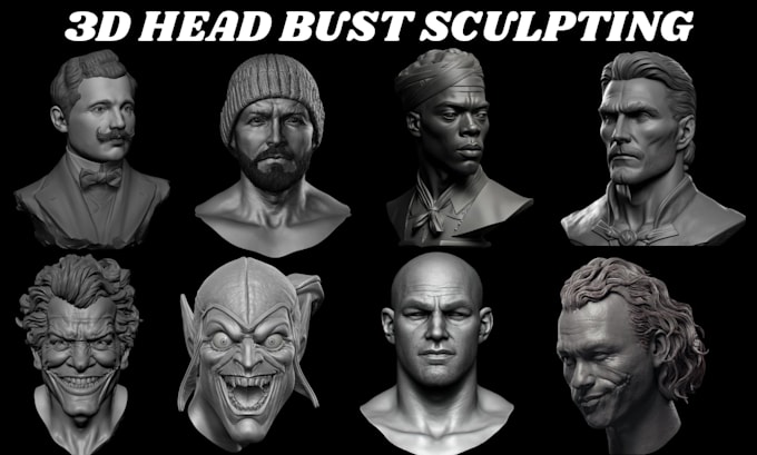 sculpt realistic 3d head bust 3d face sculpt 3d statue 3d model for 3d printing