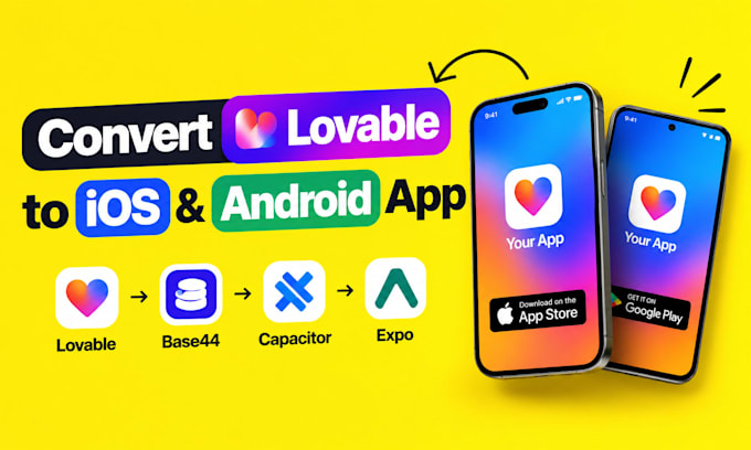 convert lovable to ios android app base44 capacitor expo testflight google play