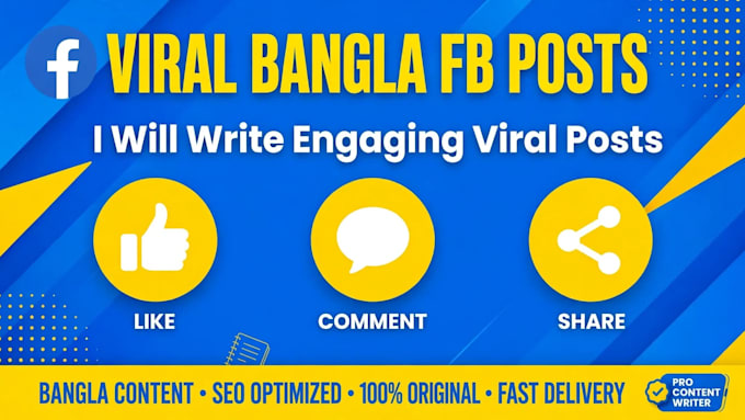 write viral bangla fb post and caption for page growth